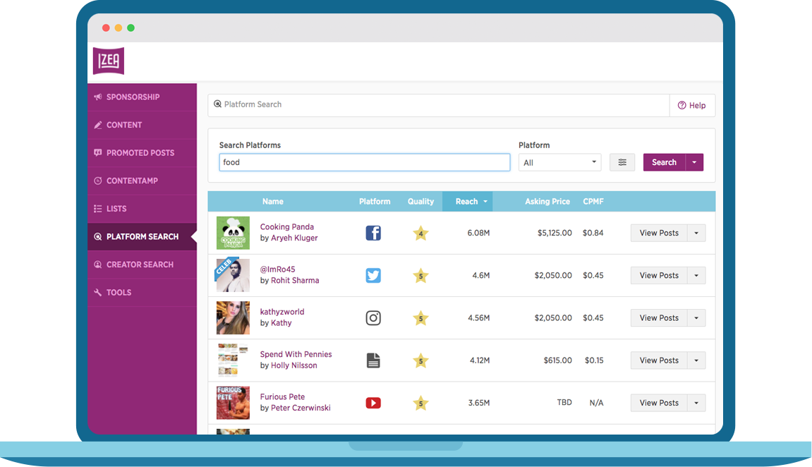 platform search