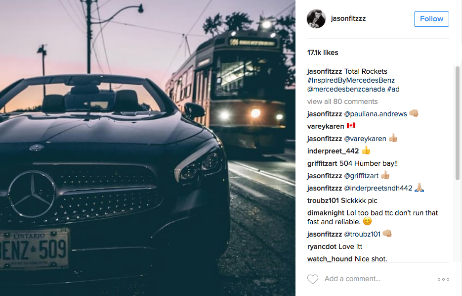 mercedes influencer promoted posts