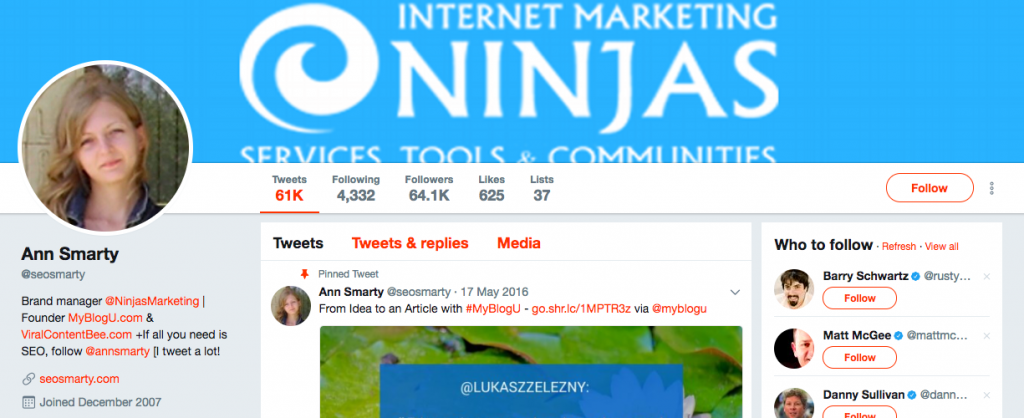 Ann Smarty Top SEO Influencer