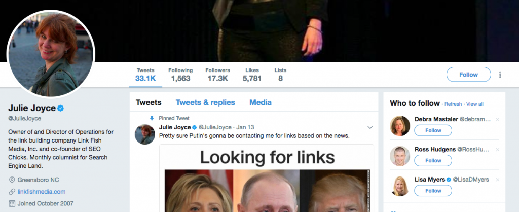 Julie Joyce Top SEO Influencer