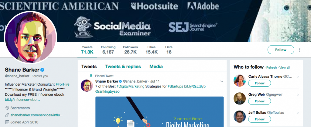 Shane Barker Top SEO Influencer