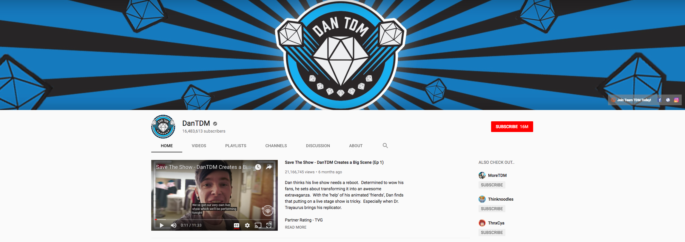 DanTDM Top Gaming Influencers