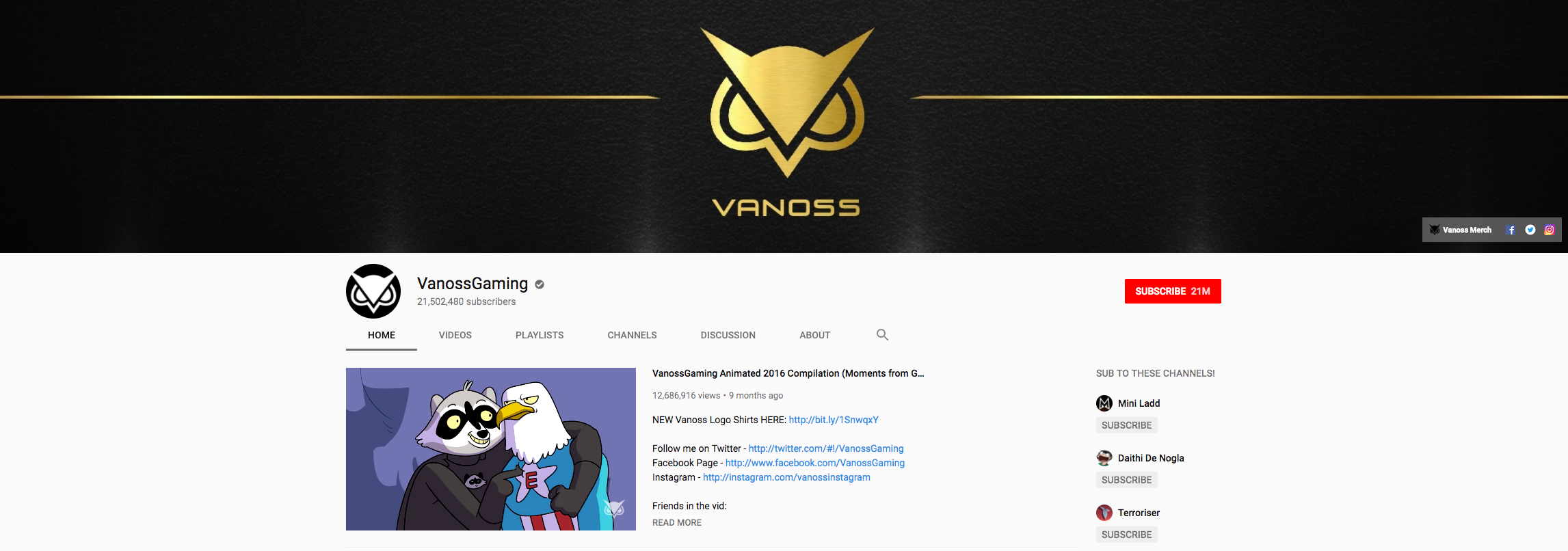 VanossGaming Top Gaming Influencers