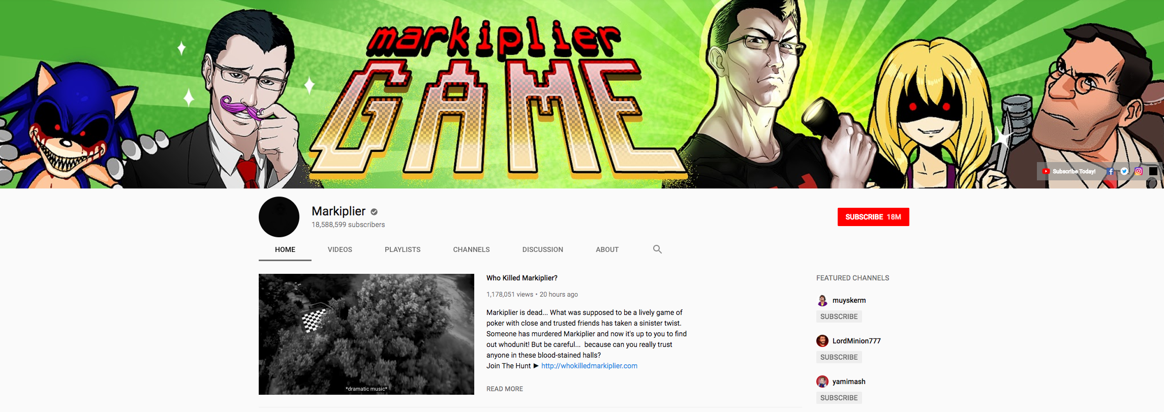 Markiplier Top Gaming Influencers