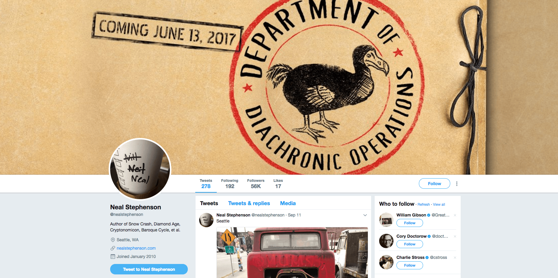 Neal Stephenson Top Augmented Reality Influencers
