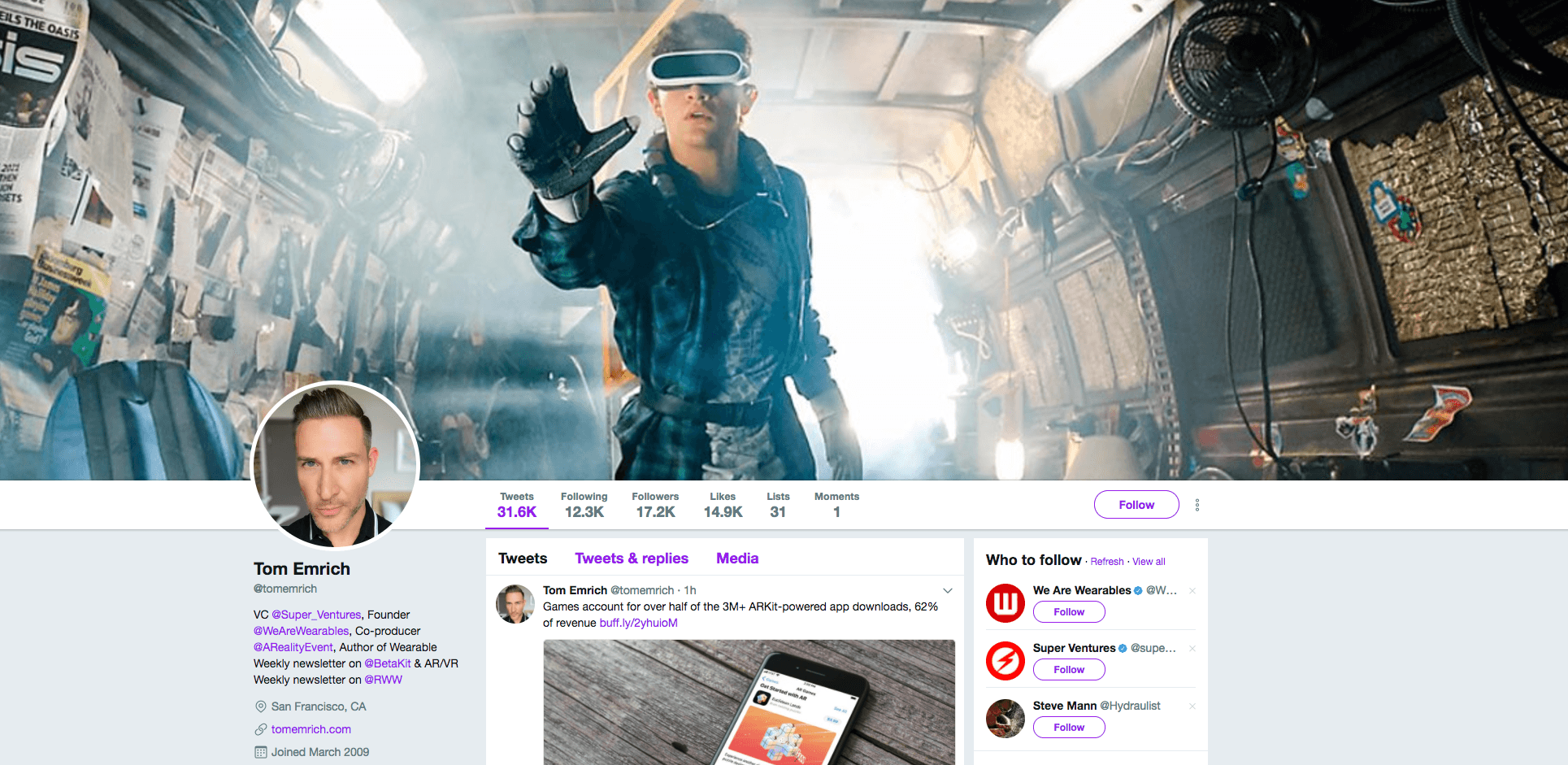 Tom Emrich Top Augmented Reality Influencers