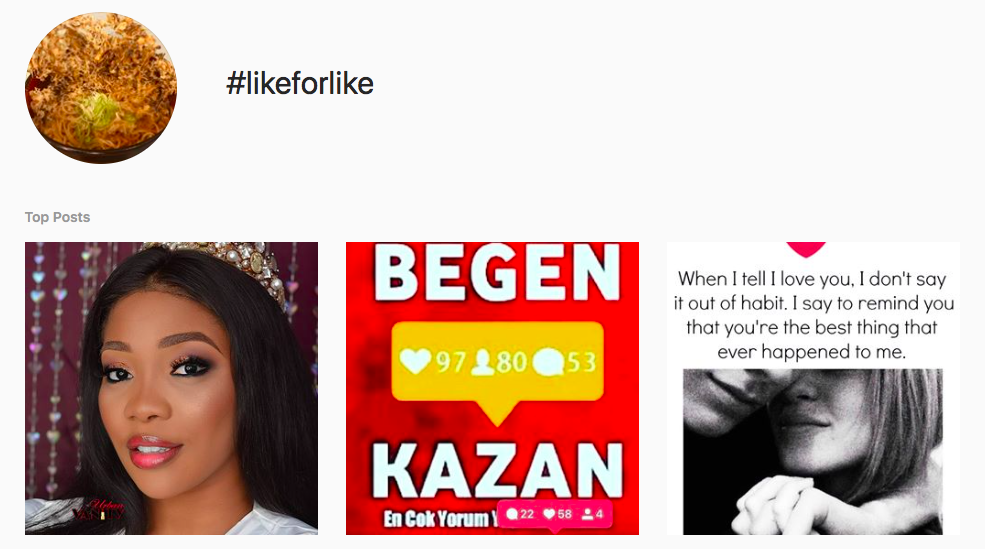 #likeforlike Trending Instagram Hashtags