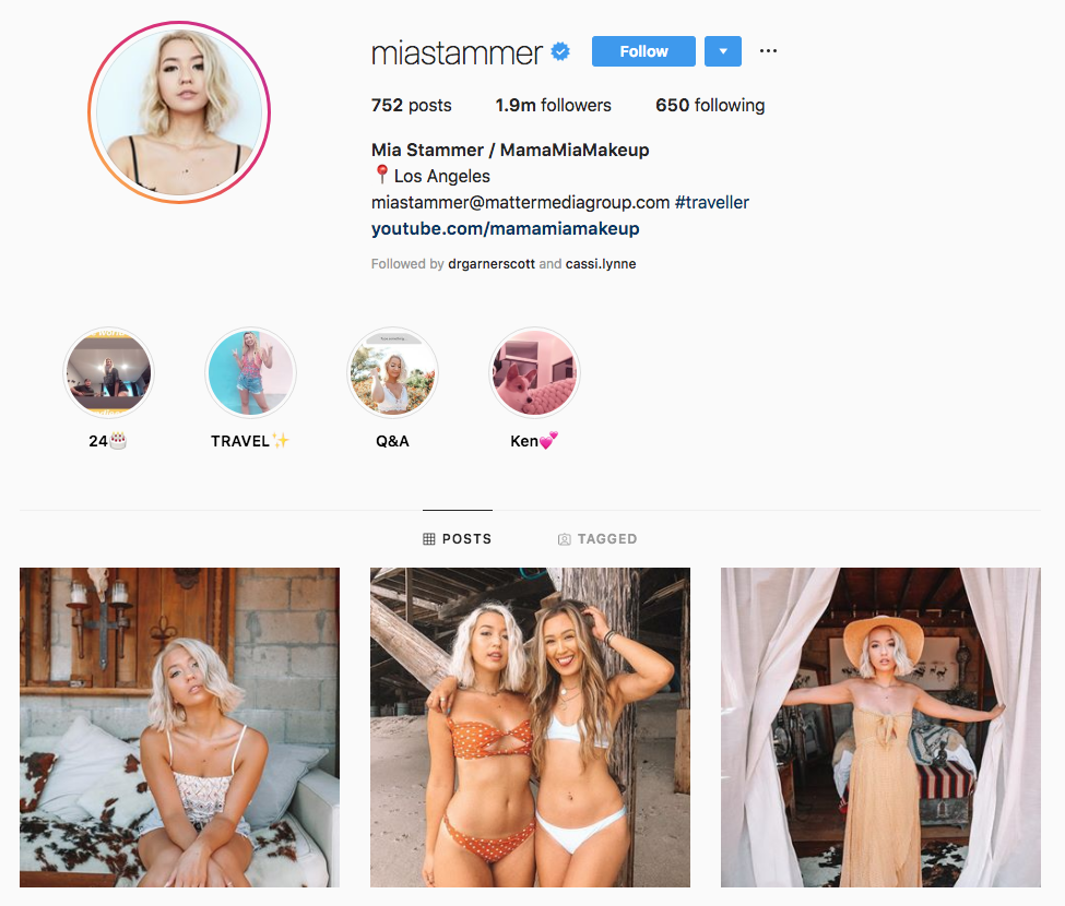 Mia Stammer Top Los Angeles Social Media Influencers