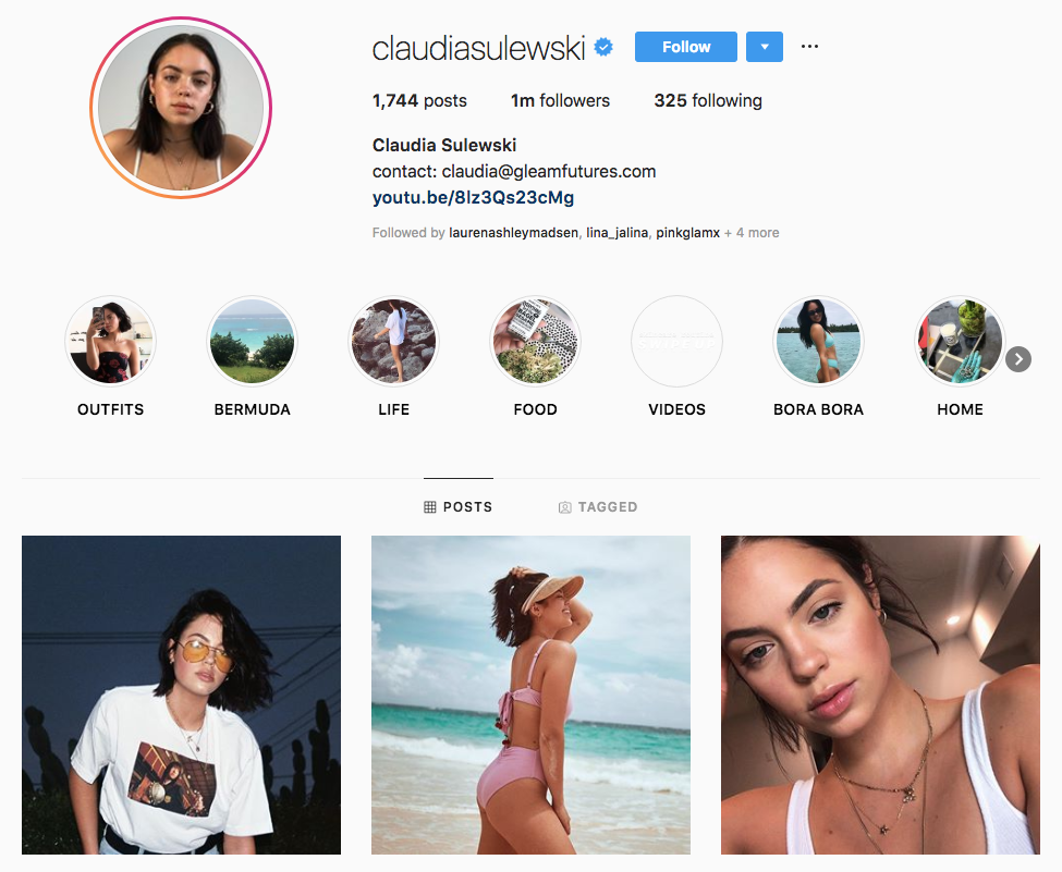 Claudia Sulewski Top Los Angeles Social Media Influencers